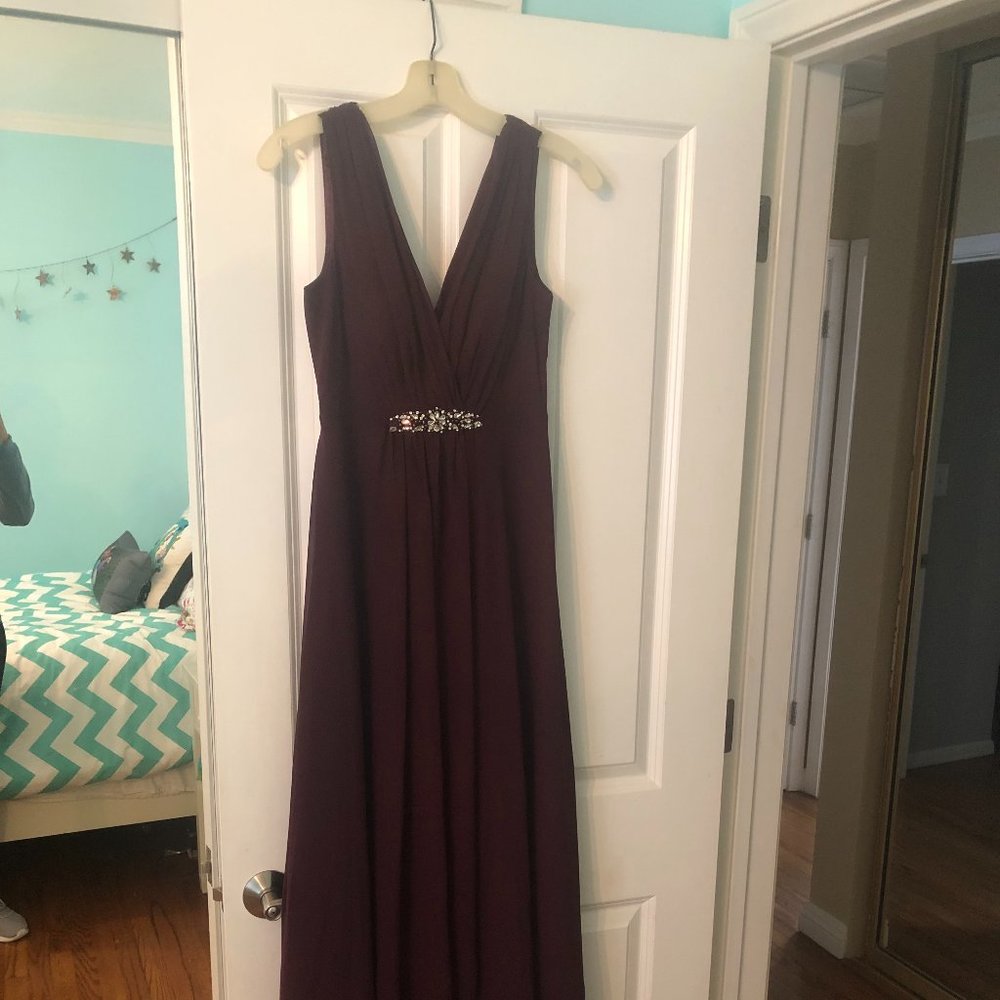 Eliza J Embellished High/Low Chiffon Dress,